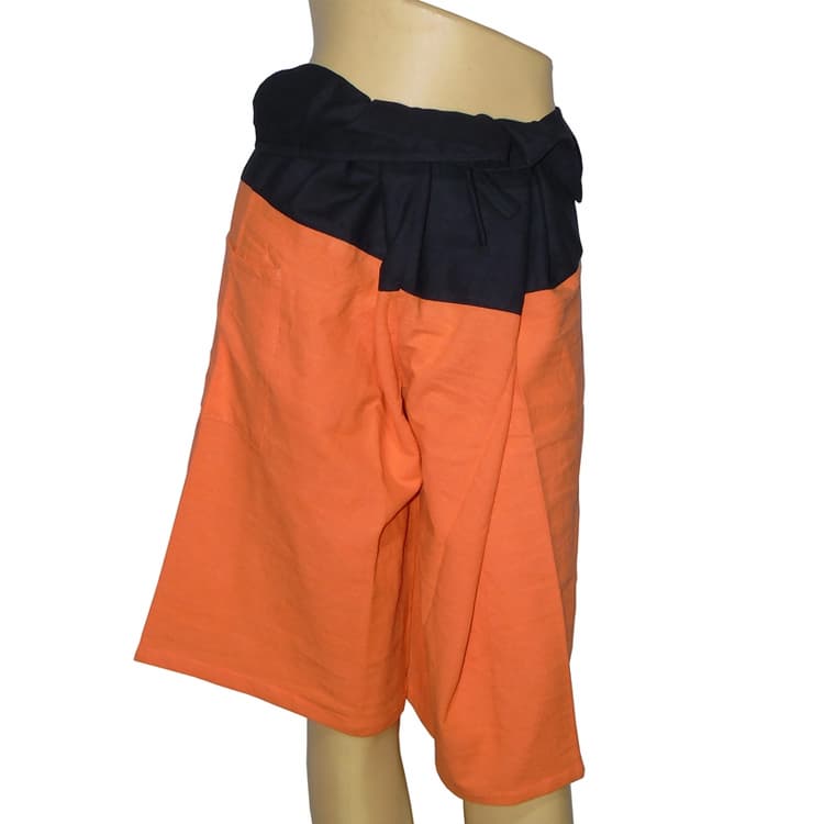 Fisherman Pants_ length short leg _Orange_Black_